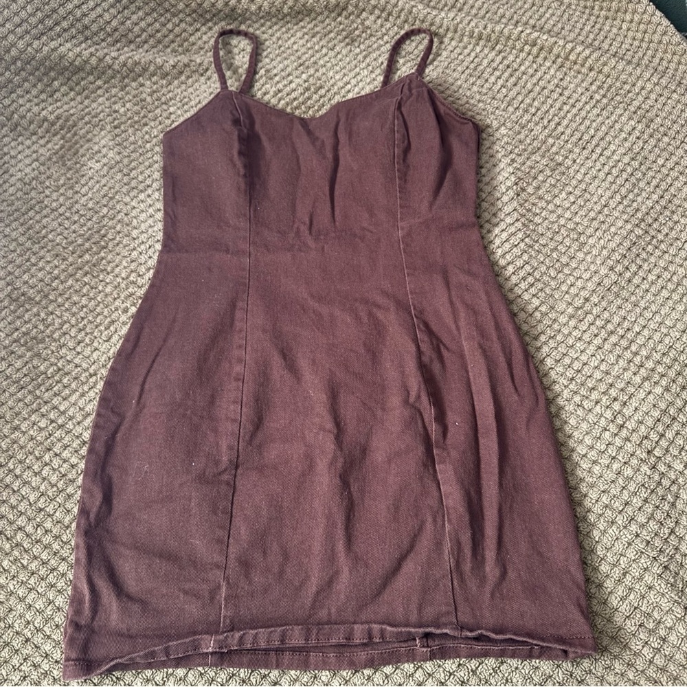 Divided Purple Spaghetti Strap Bodycon Mini Dress